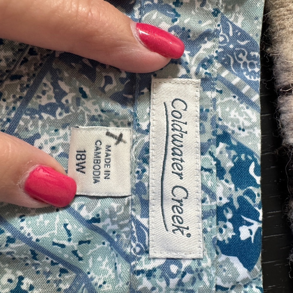 Coldwater Creek Patchwork Floral Button Down Blou… - image 3